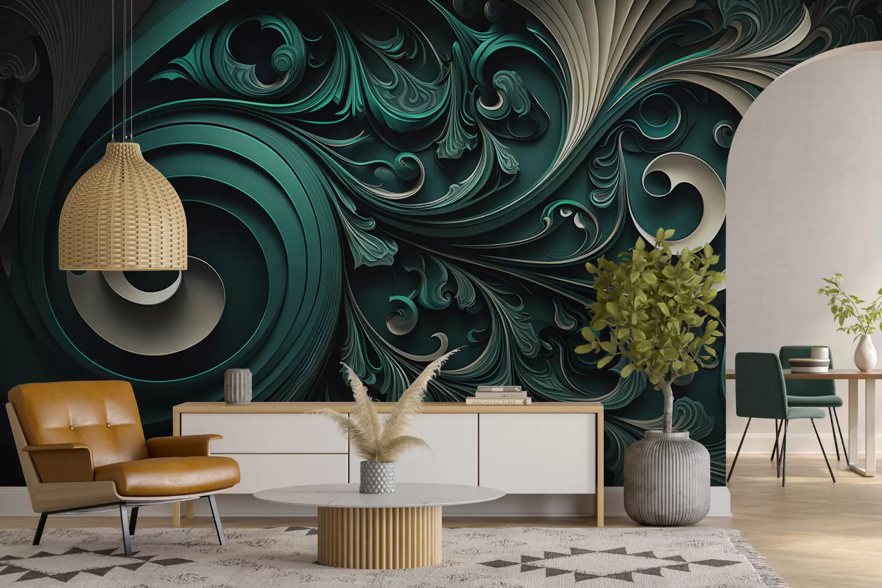 Papier peint photo Fond dessiné avec des formes géométriques u74823