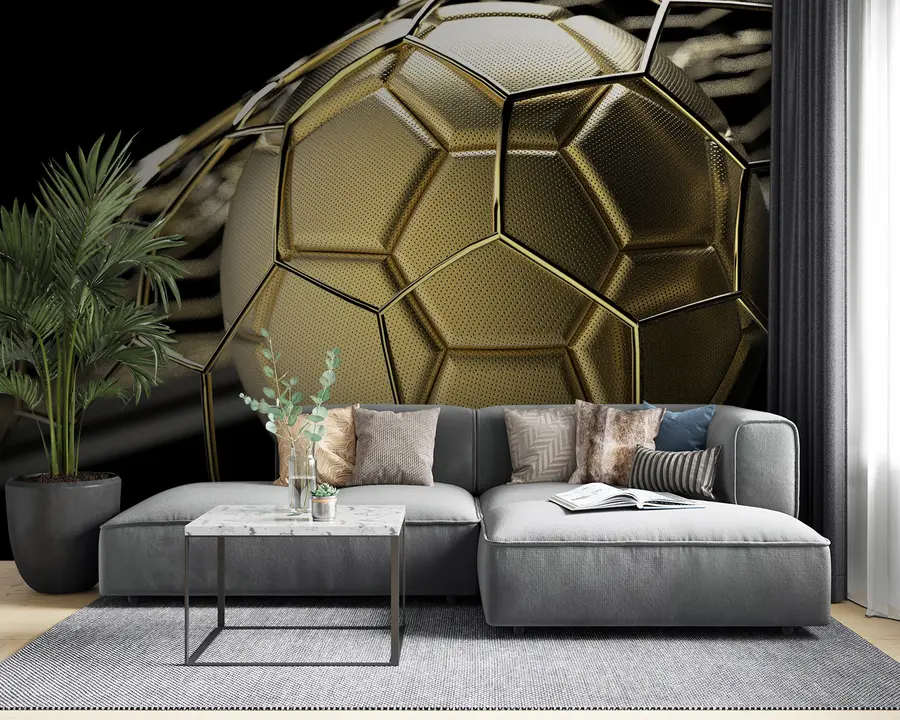 Fotobehang Voetbal in het rooster u94060