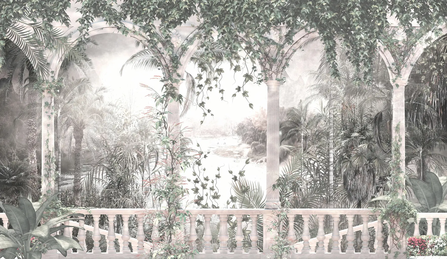 Fotobehang Oude bogen in tuin u94141