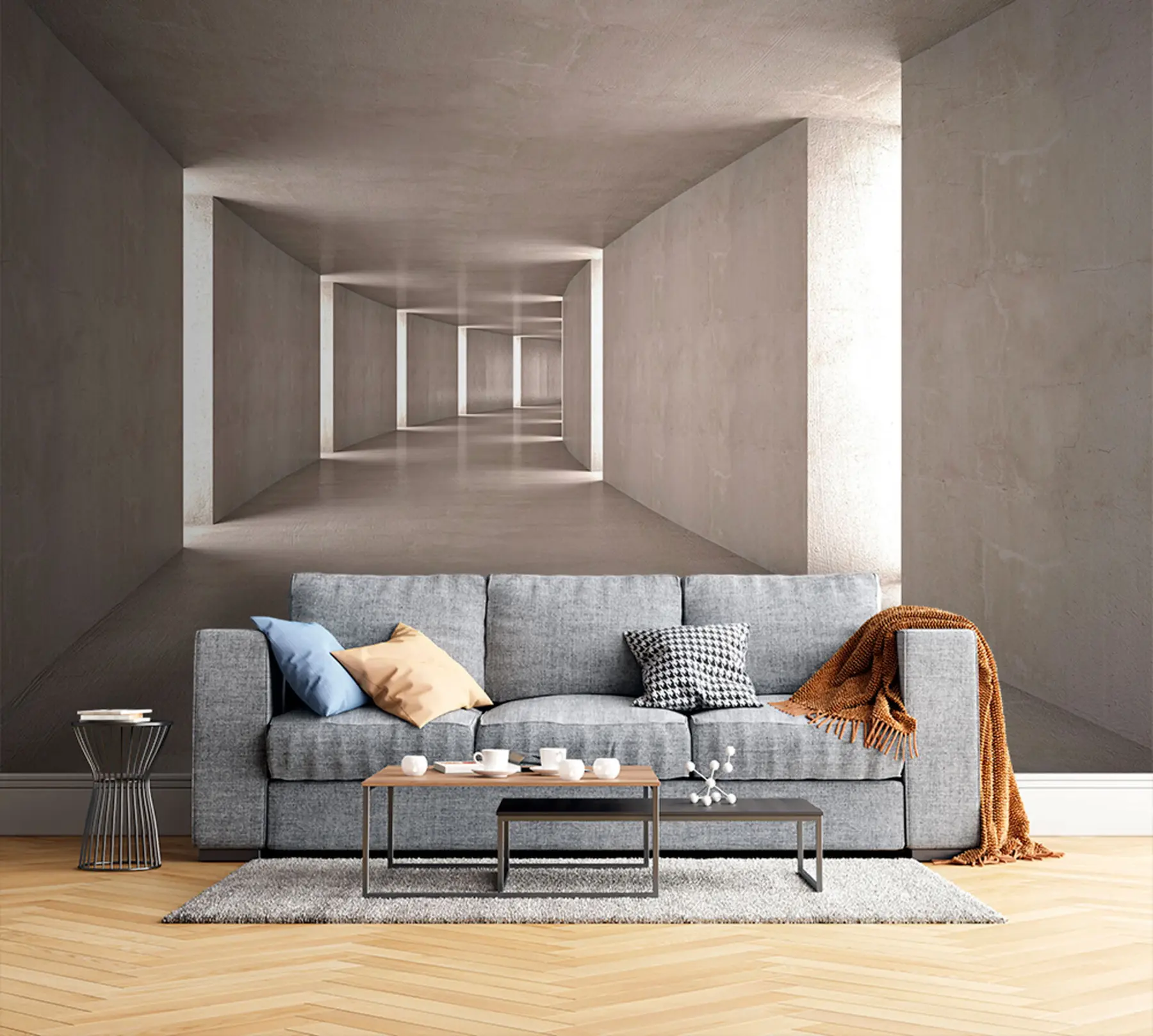 Fotobehang Abstracte tunnel u75401