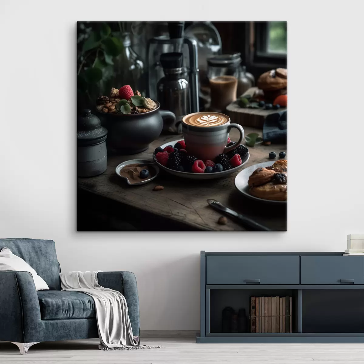  Peintures Petit-déjeuner sain avec du cappuccino s32154