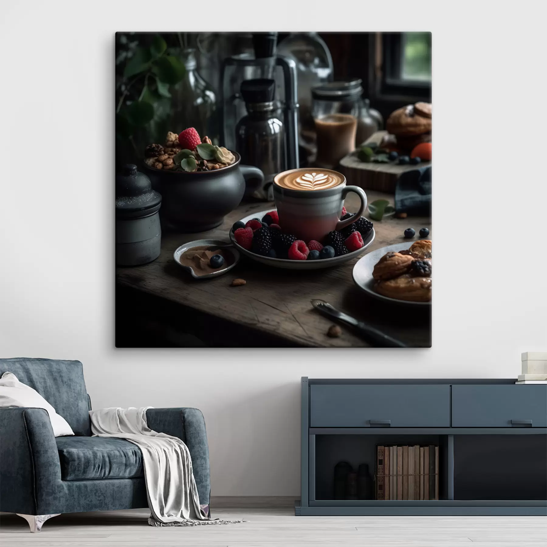  Peintures Petit-déjeuner sain avec du cappuccino s32154