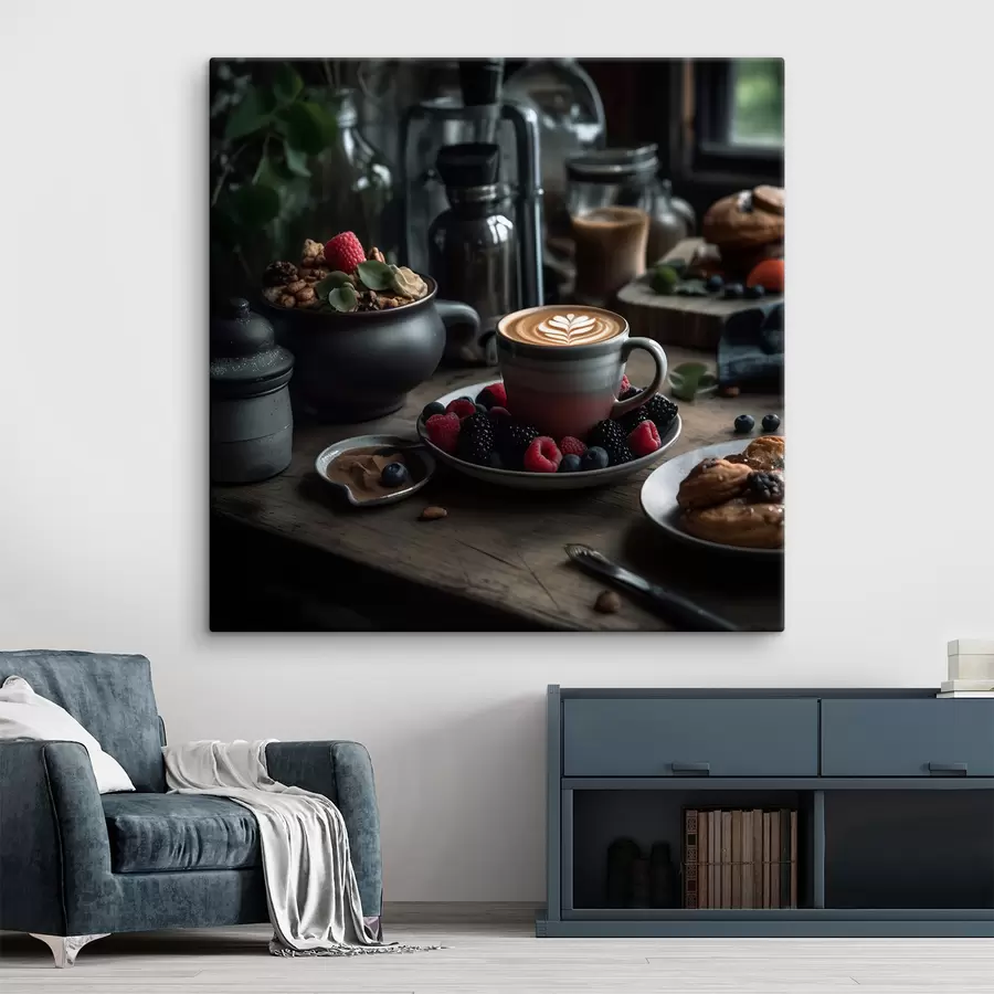  Peintures Petit-déjeuner sain avec du cappuccino s32154