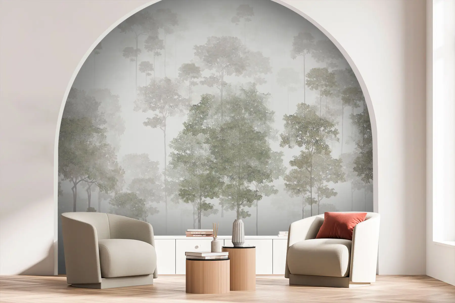 Fotobehang Breekbare groene bomen u94301