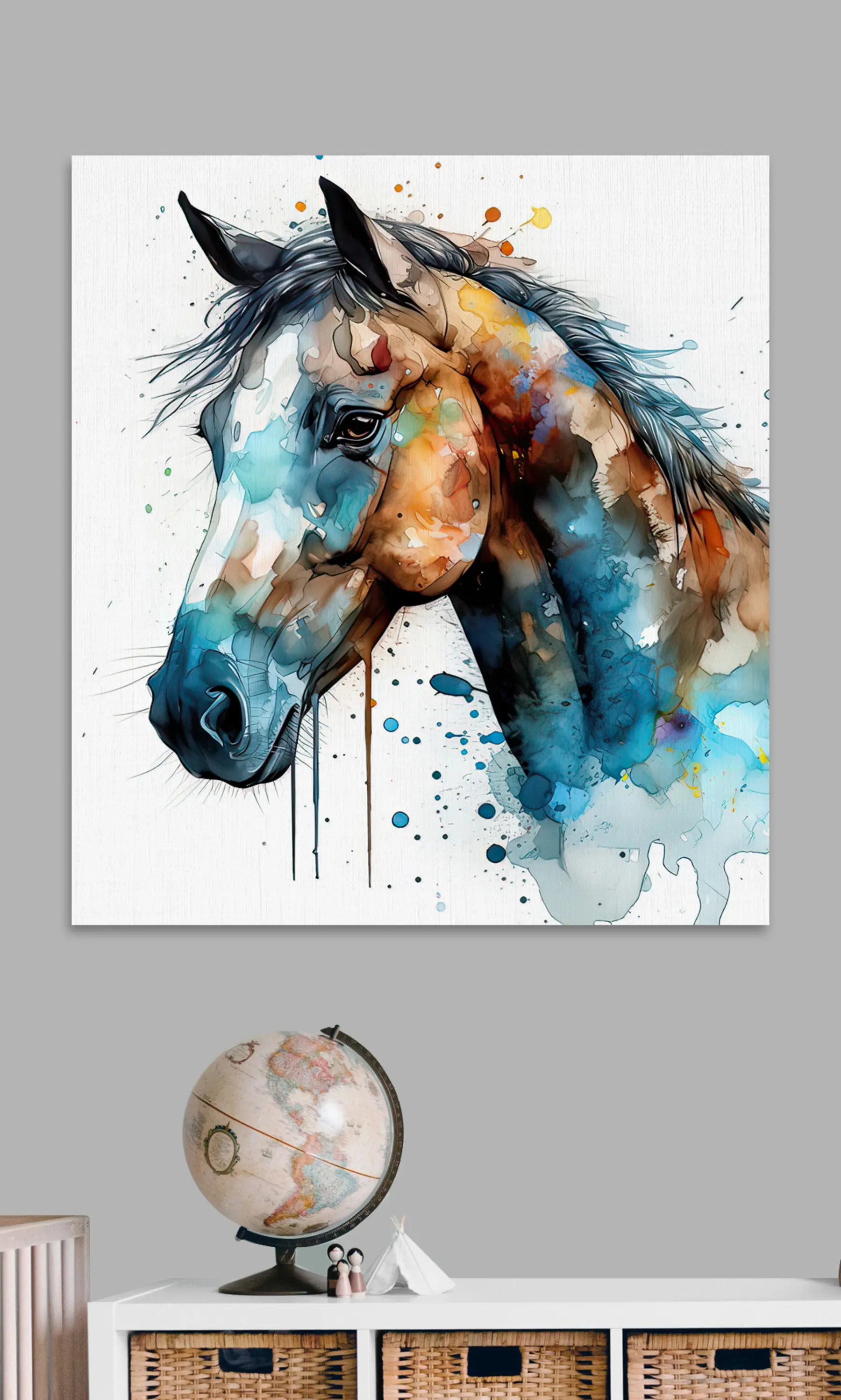 Fotobehang Paard in aquarelstijl s32323