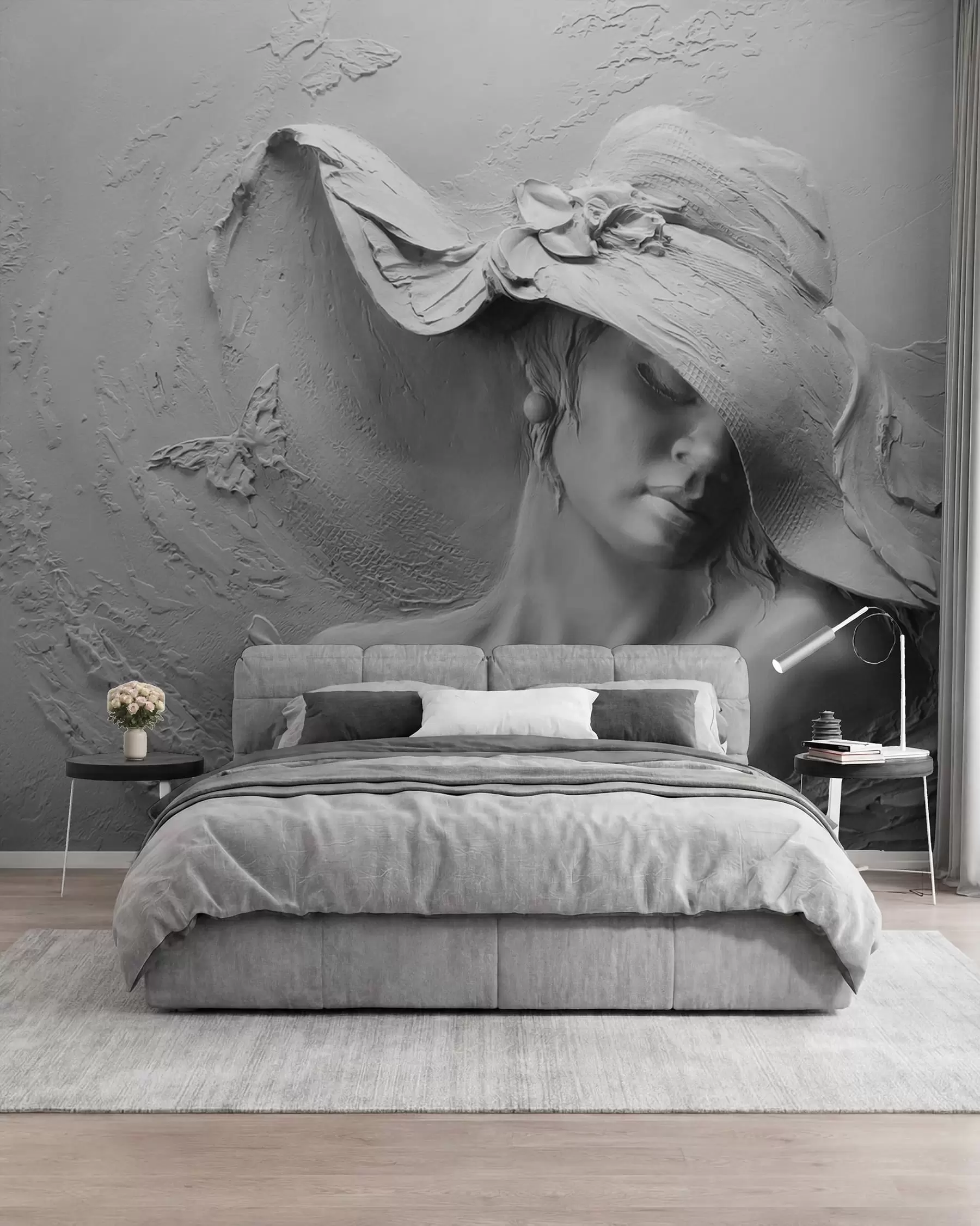 Papier peint photo Dame au chapeau sculpté u62592