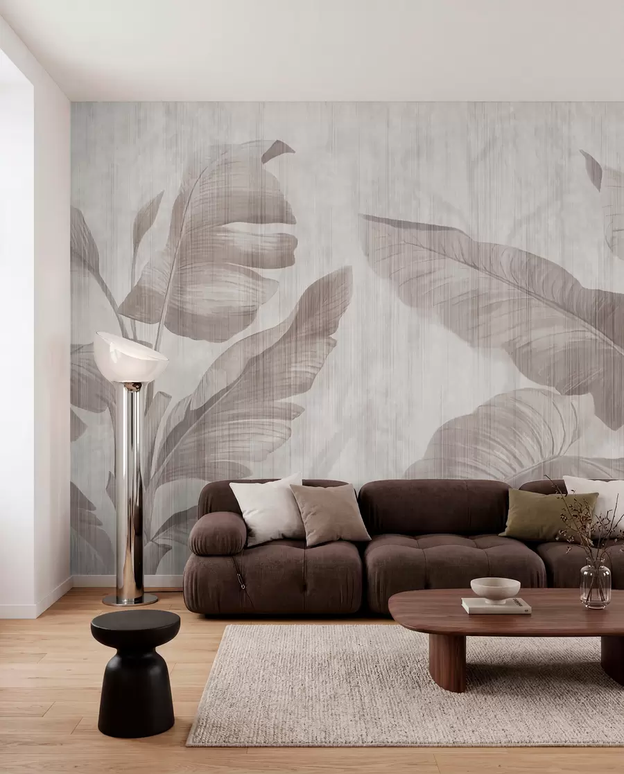 Fotobehang Schaduw van bananenbladeren u00299