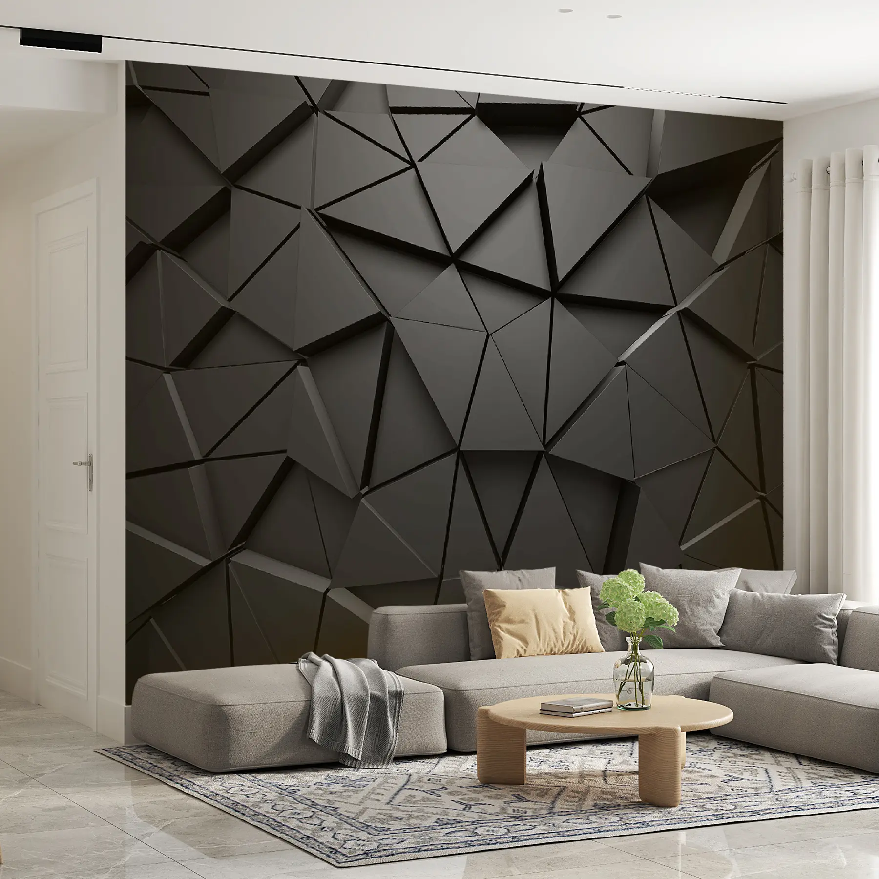 Papier peint photo Triangles en graphite u03062