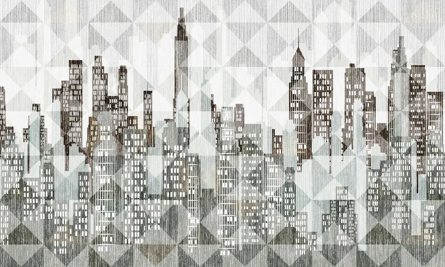 Fotobehang Kunst, wolkenkrabber e lettertype u04526