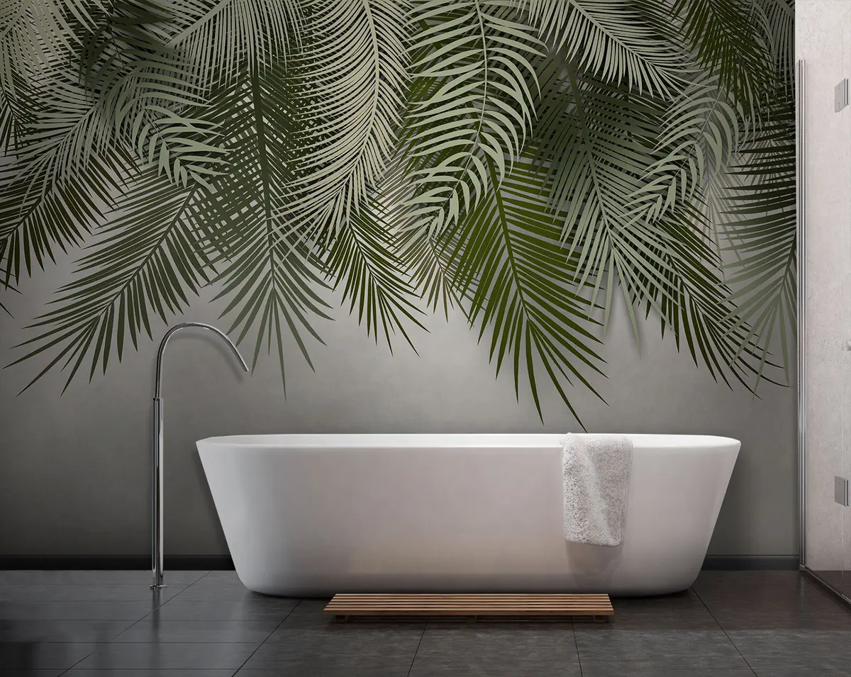 Papier peint photo Branches de palmiers avec feuilles tropicales u94411