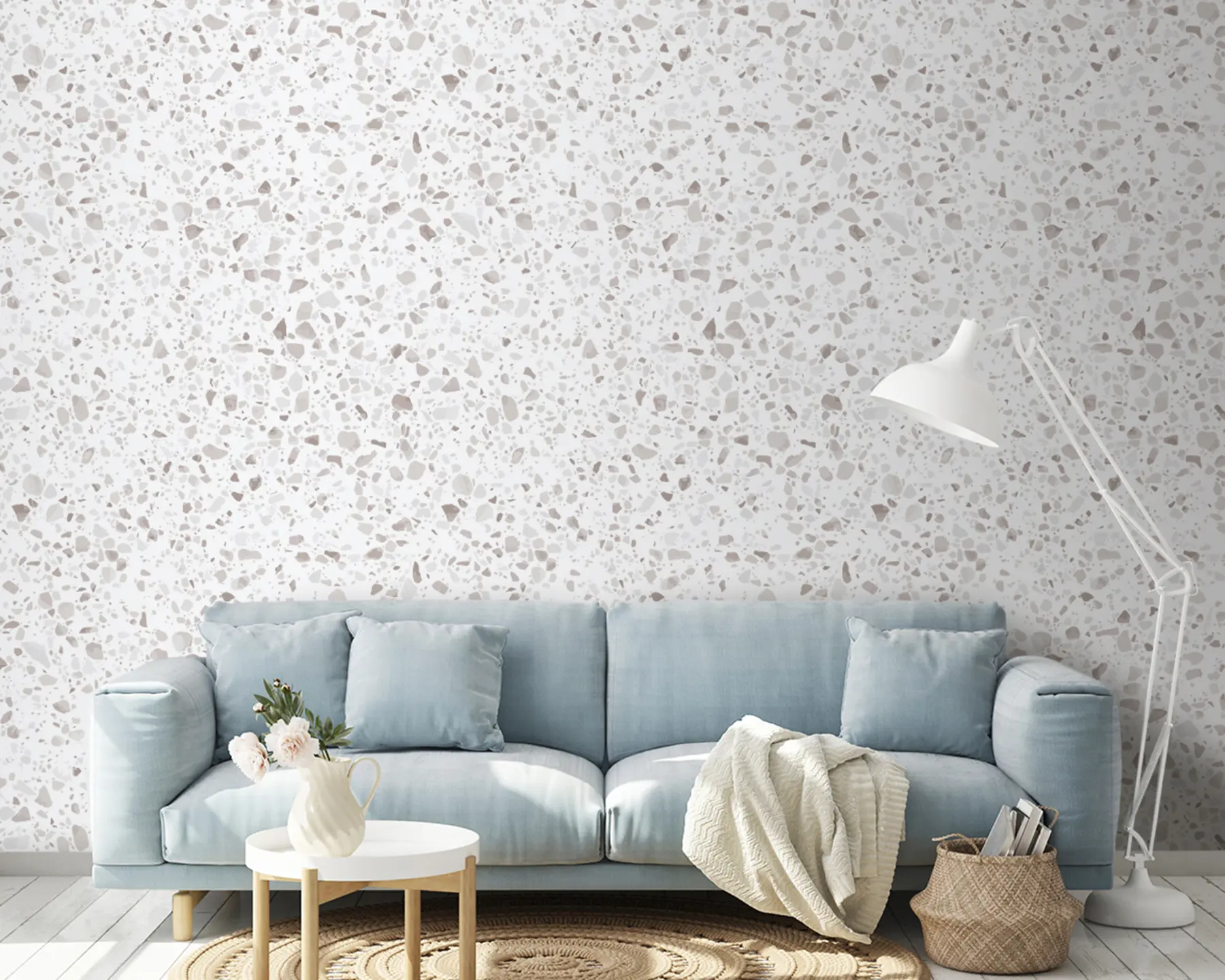 Fotobehang Terrazzo tegels, mozaïek met natuursteen, graniet, marmer, kwarts, beton u94304