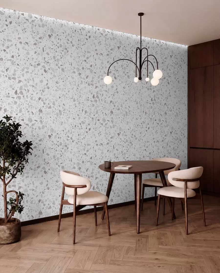 Papier peint photo Carreaux de terrazzo, mosaïque avec pierre naturelle, granit, marbre, quartz, béton u94304
