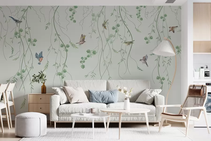 Fotobehang Takken met vogels, Chinoiserie u94493