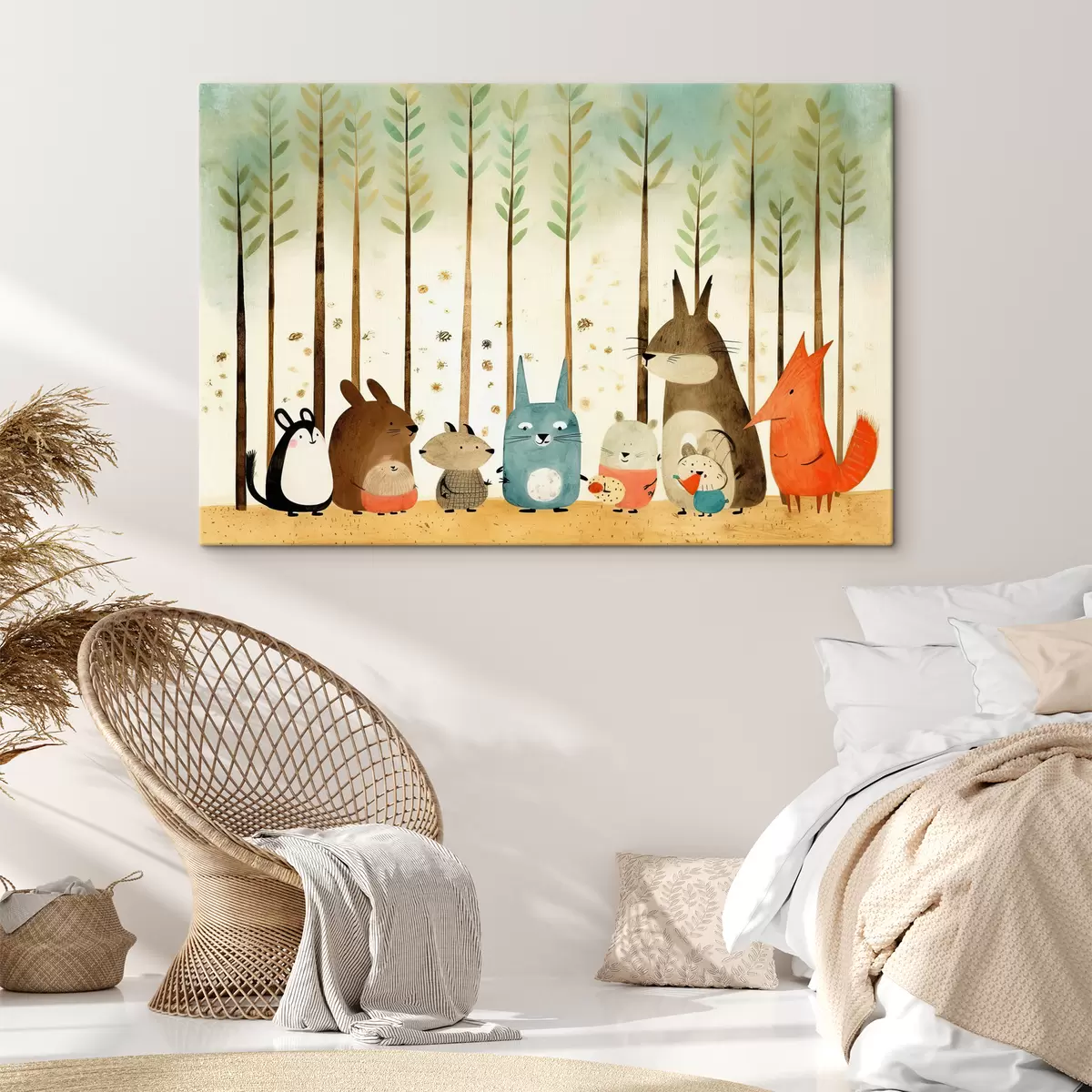  Peintures Compagnonnage d'amis dans la forêt. Animaux mignons s32802