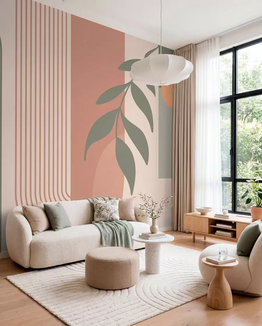 Fotobehang Bogen en decoratieve elementen in boho-stijl u94153