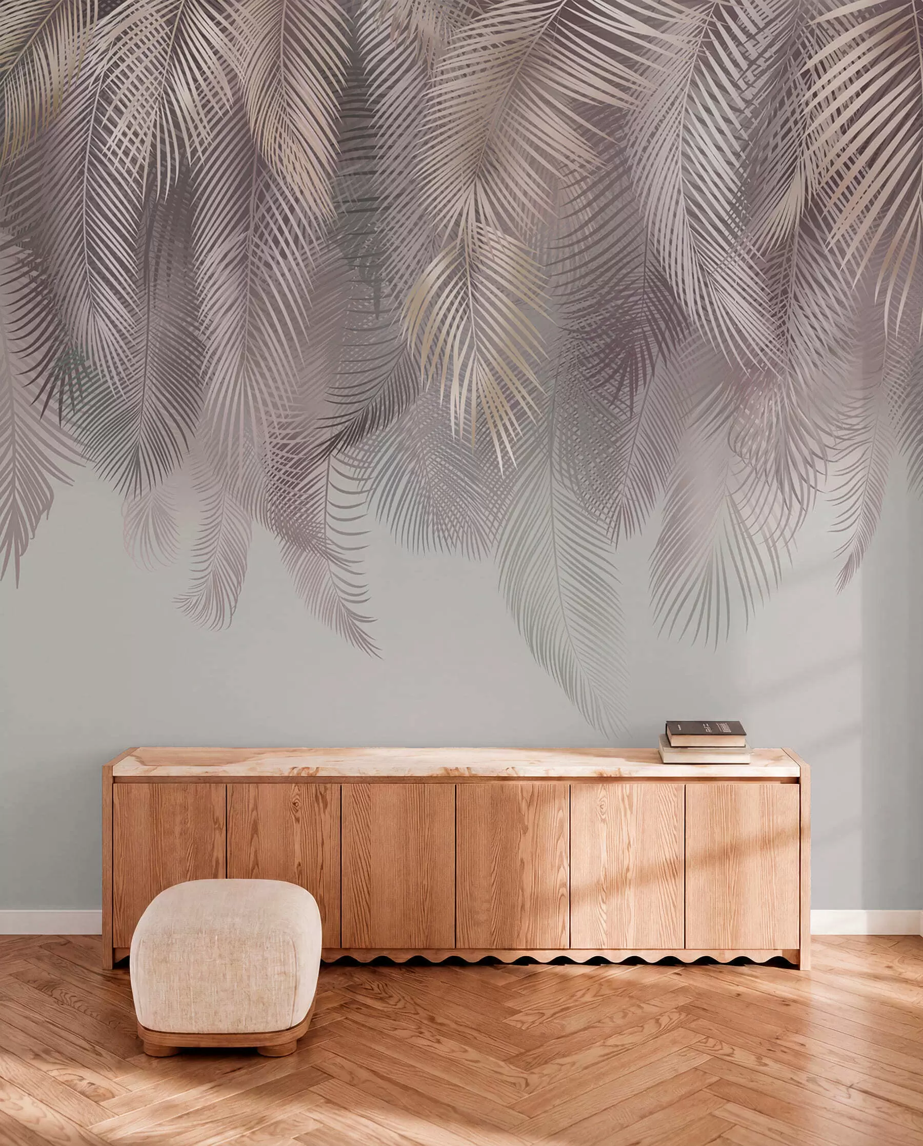 Fotobehang Roze palmbladeren u94375