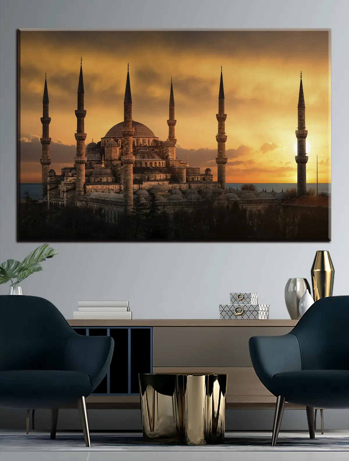  Schilderijen Blauwe Moskee bij zonsondergang, Istanbul s33029