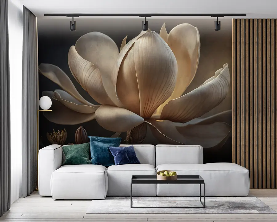 Fotobehang Grote bloem op een donkere achtergrond u94507