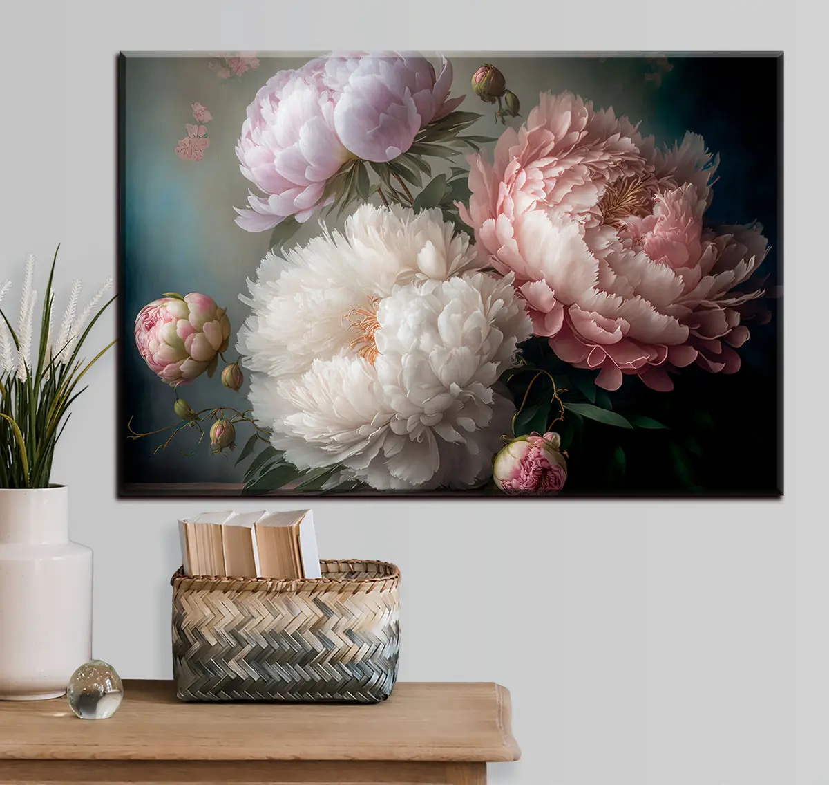  Schilderijen Fijne lichte pioenrozen s33097