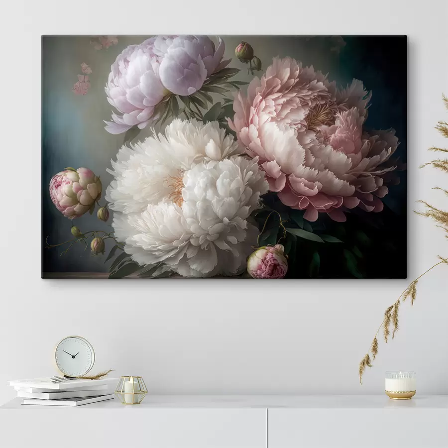  Peintures Pivoines fines et légères s33097