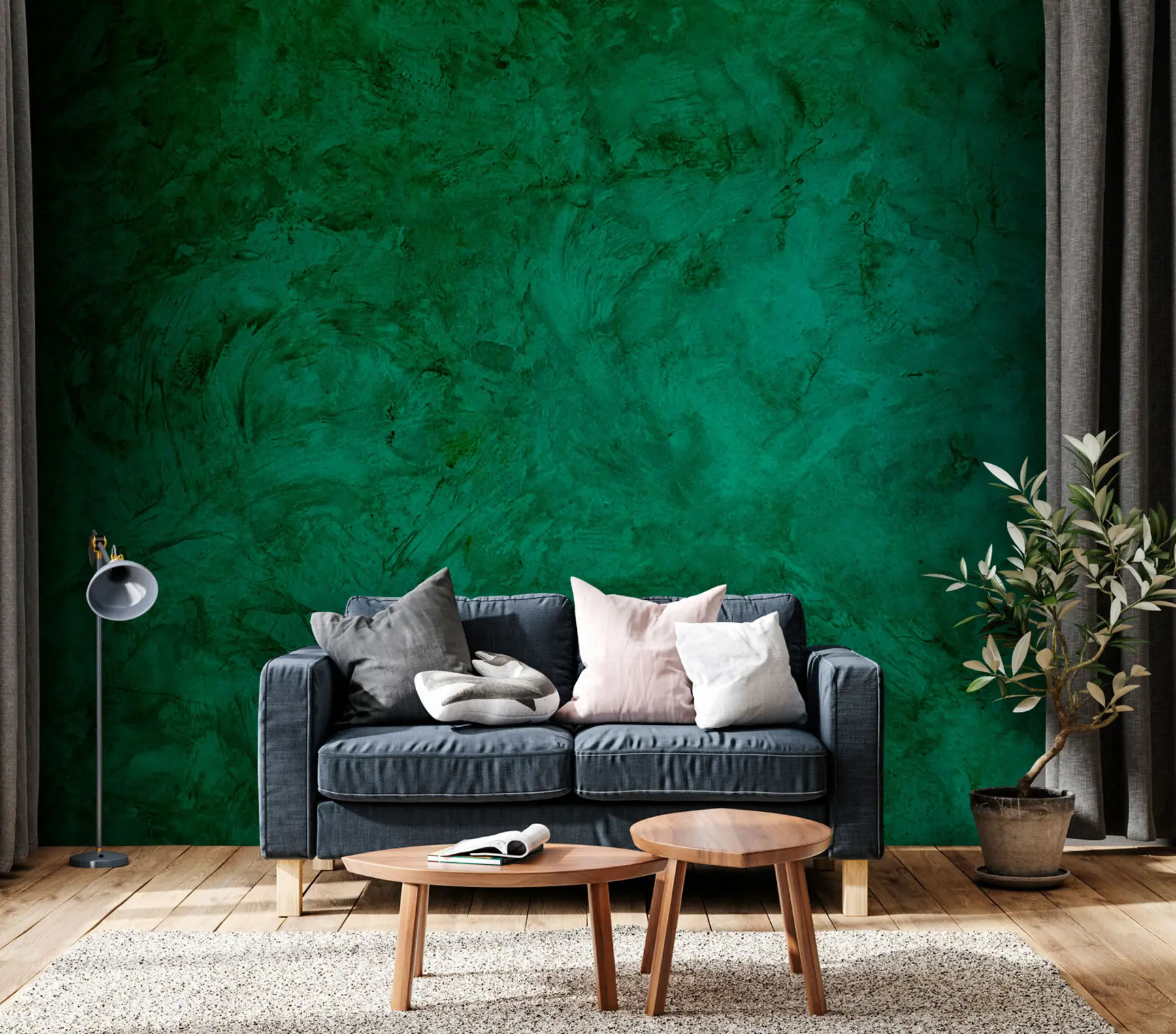 Fotobehang Smaragdgroene muurstructuur u95105