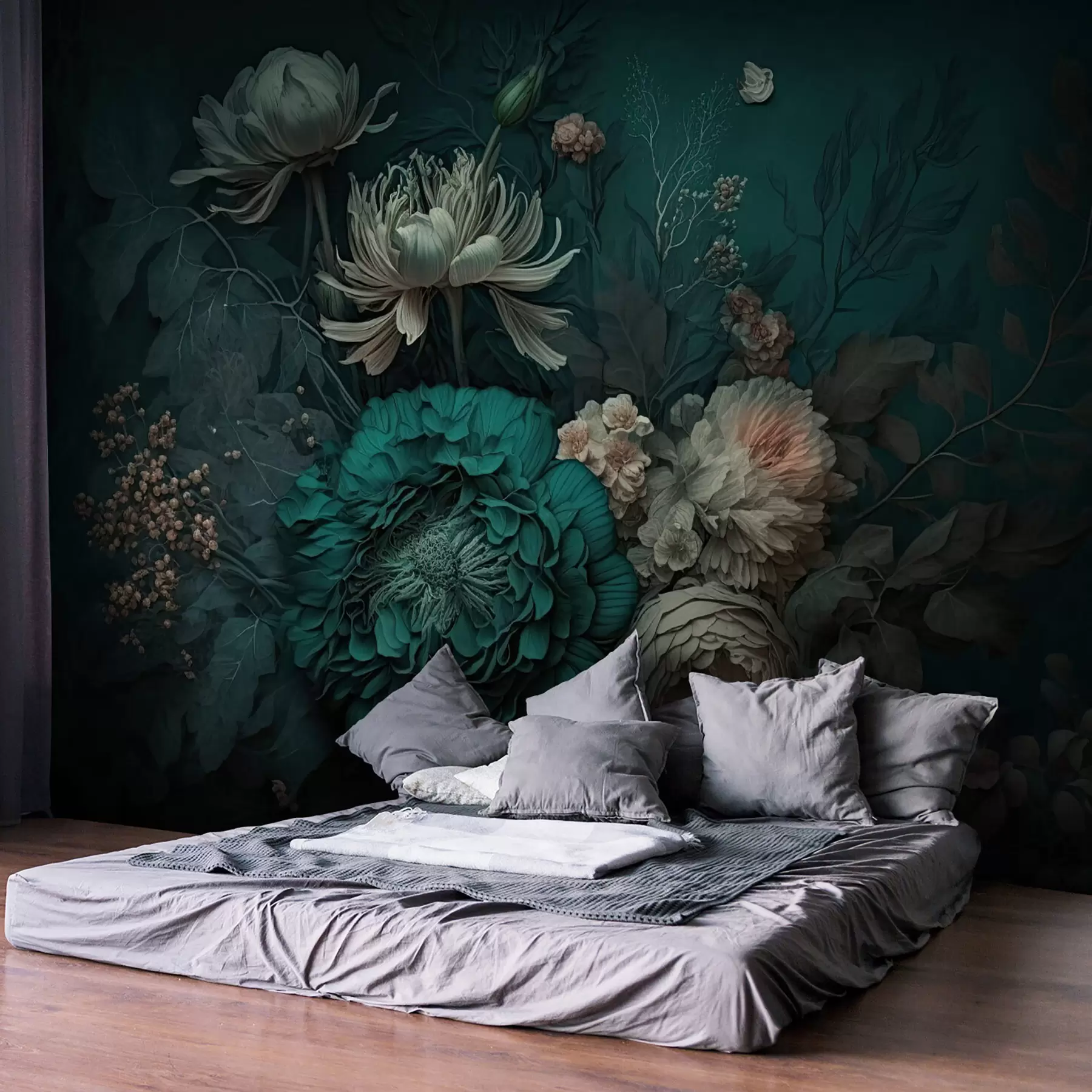 Fotobehang bloemen nacht u75402