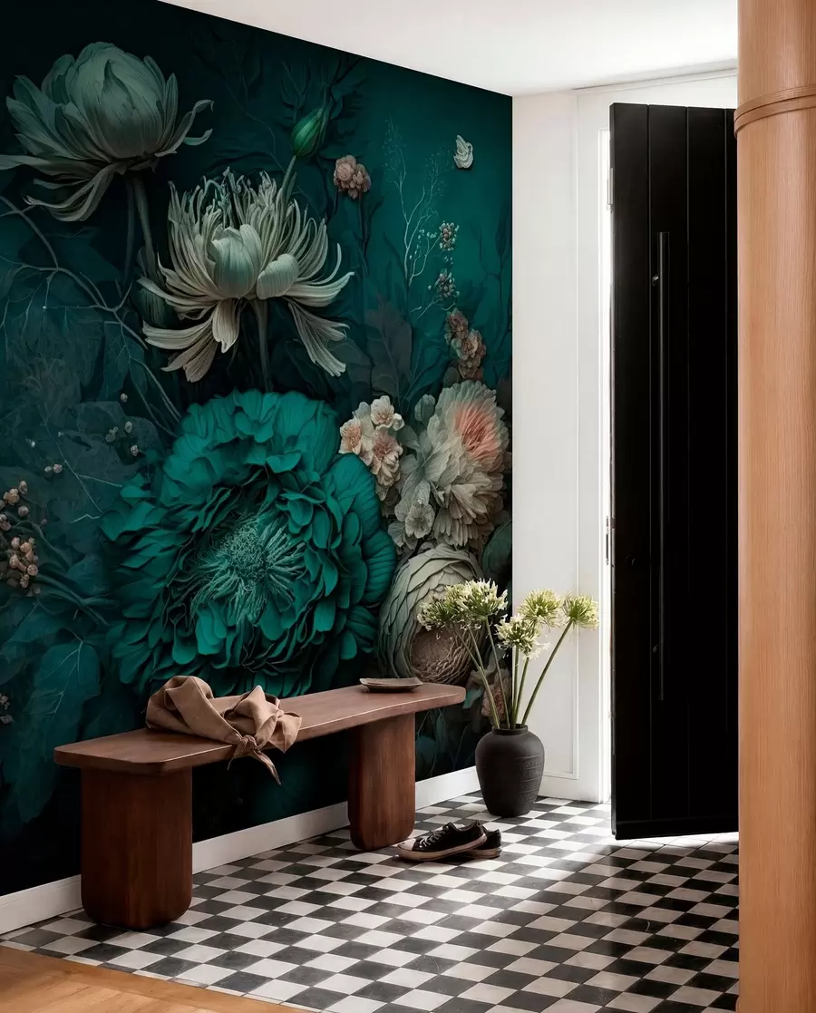 Fotobehang bloemen nacht u75402