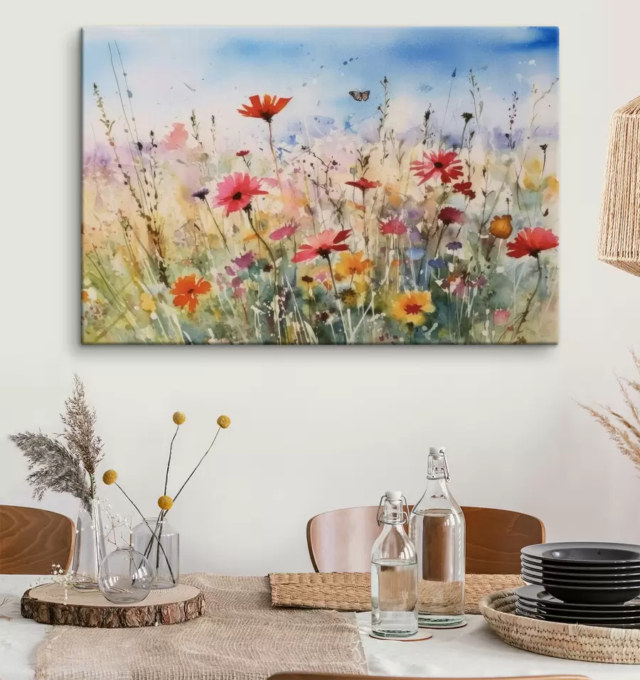  Peintures Fleurs sauvages et papillons s33668