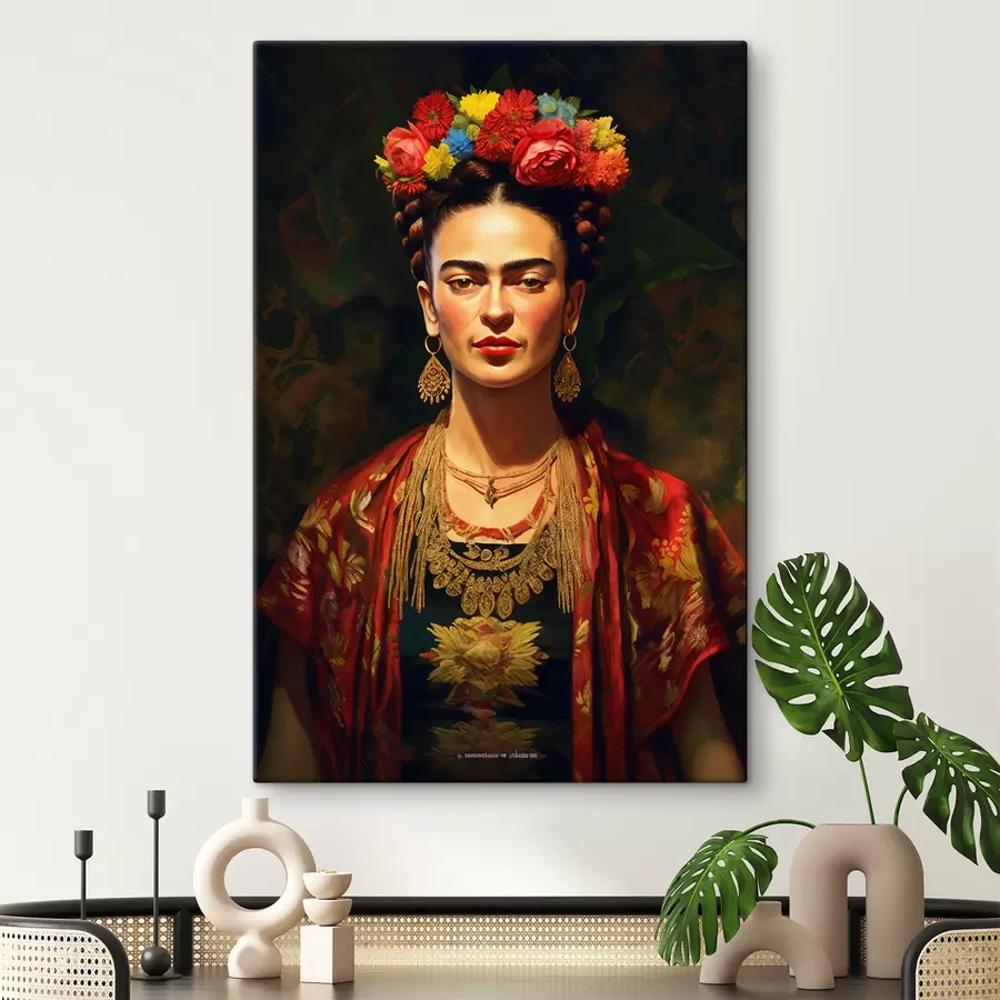  Schilderijen Frida Kahlo voor een vintage wandtapijt s32864