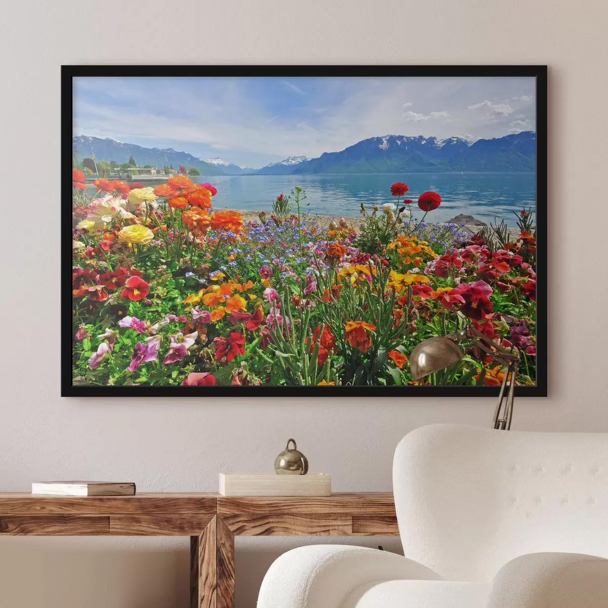 Affiche Eau, ciel et fleur f00006