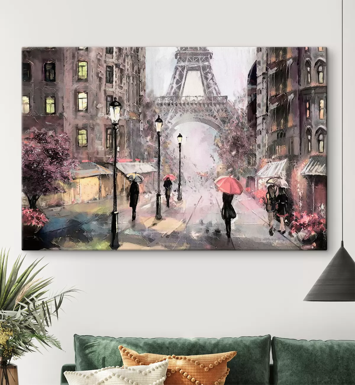  Peintures Peinture à l'huile vue de la rue de Paris s33719