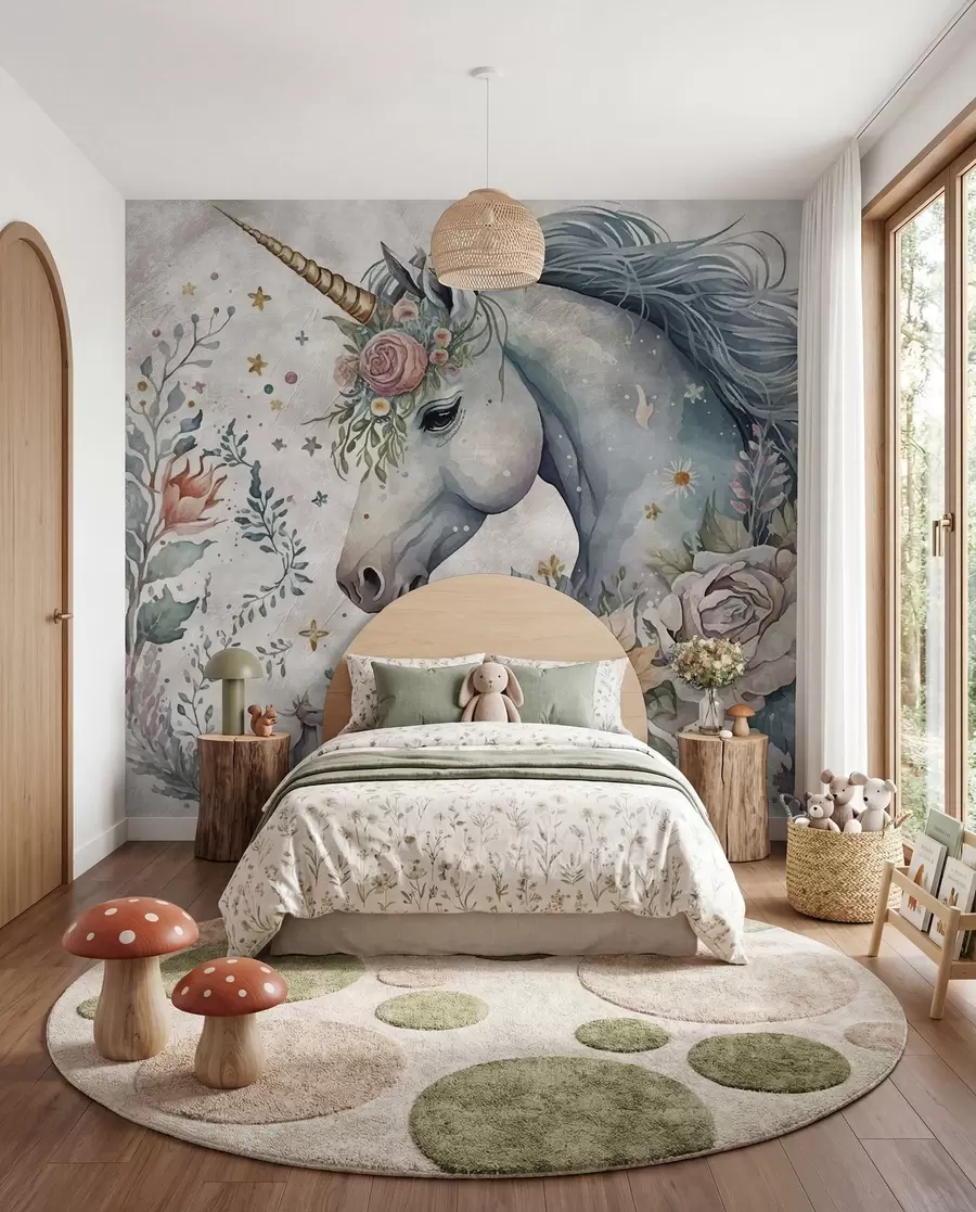 Papier peint photo Licorne en fleurs u95404