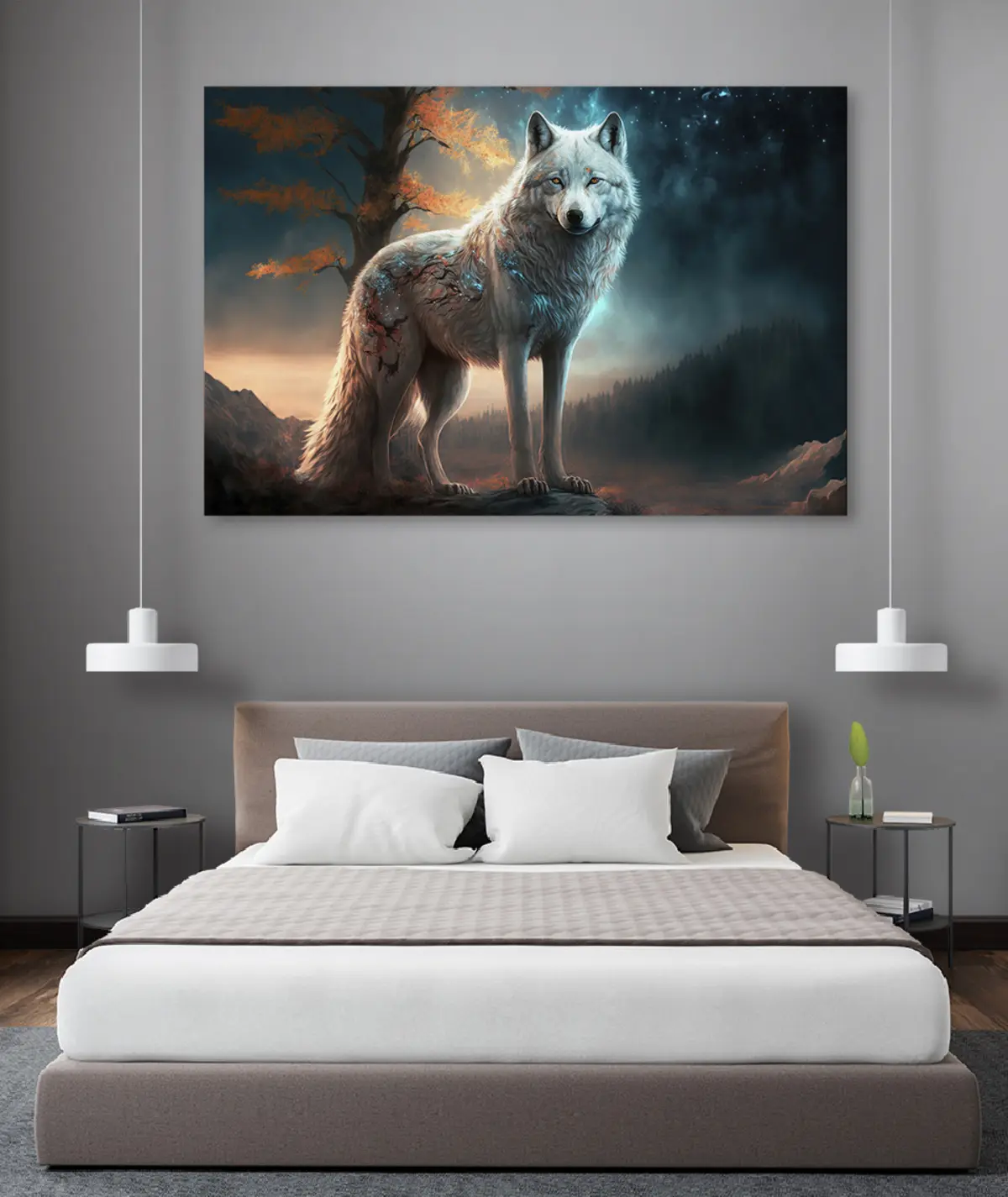  Schilderijen Witte wolf in een fabelachtig mooi bos s33528