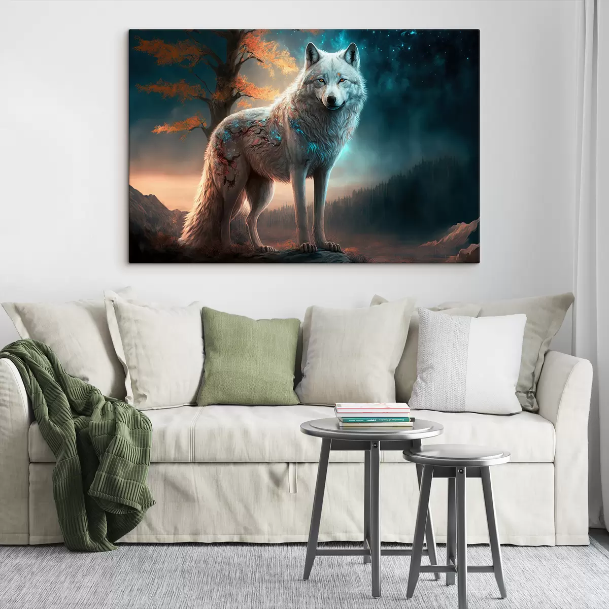  Peintures Loup blanc dans une forêt d'une beauté fabuleuse s33528
