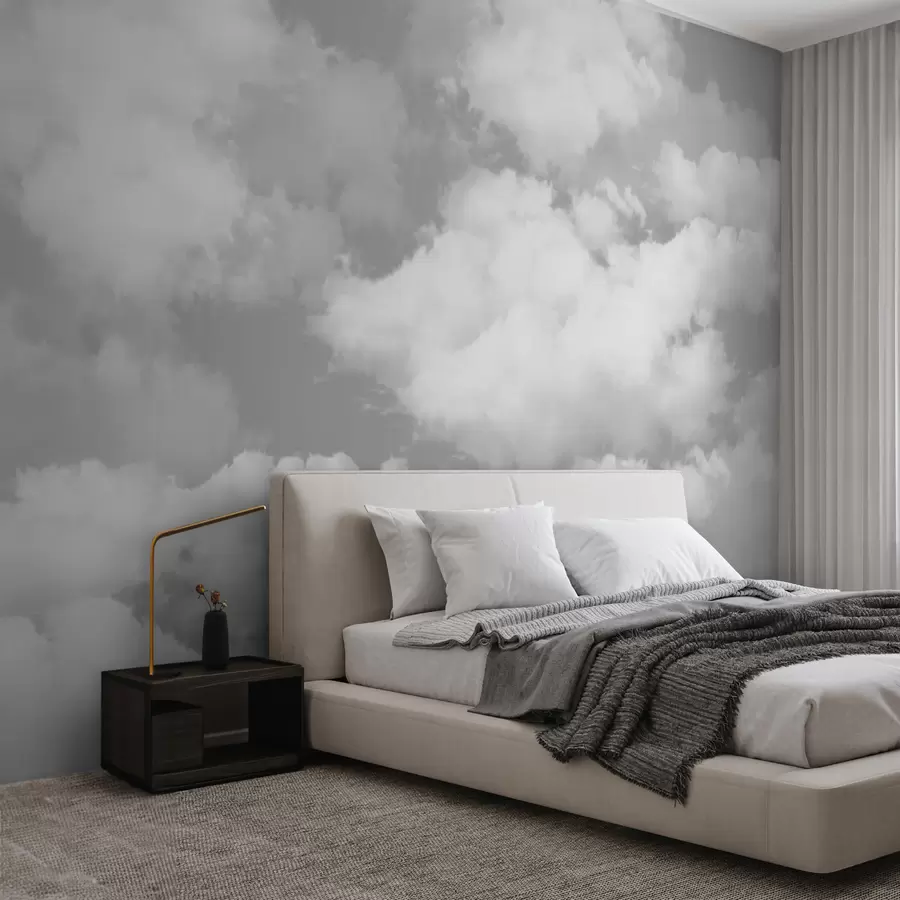  Peintures Les nuages blancs sur un ciel gris sont une nouvelle tendance en matière de décoration d'intérieur u94178