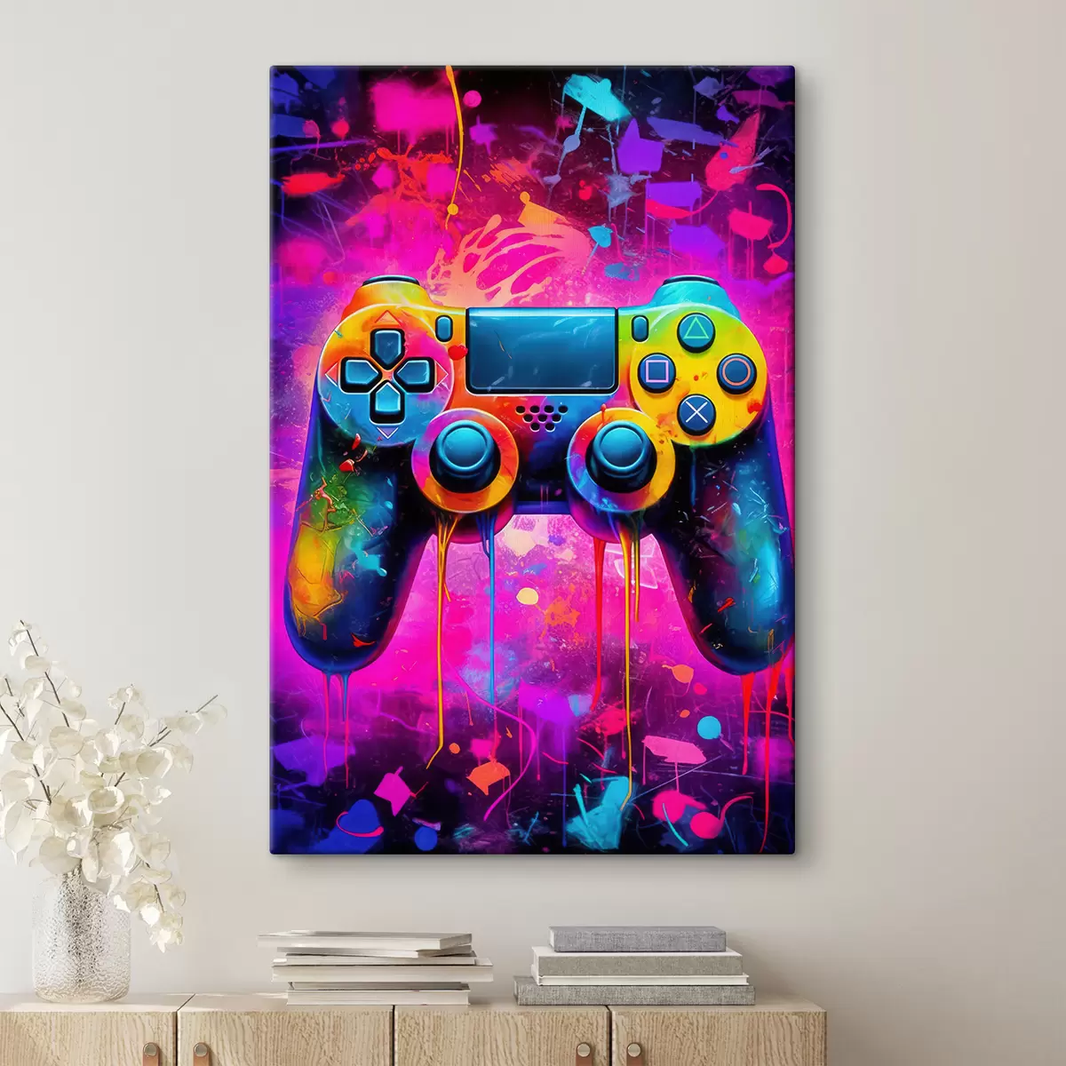  Schilderijen Gamepad in neonkleuren s34262