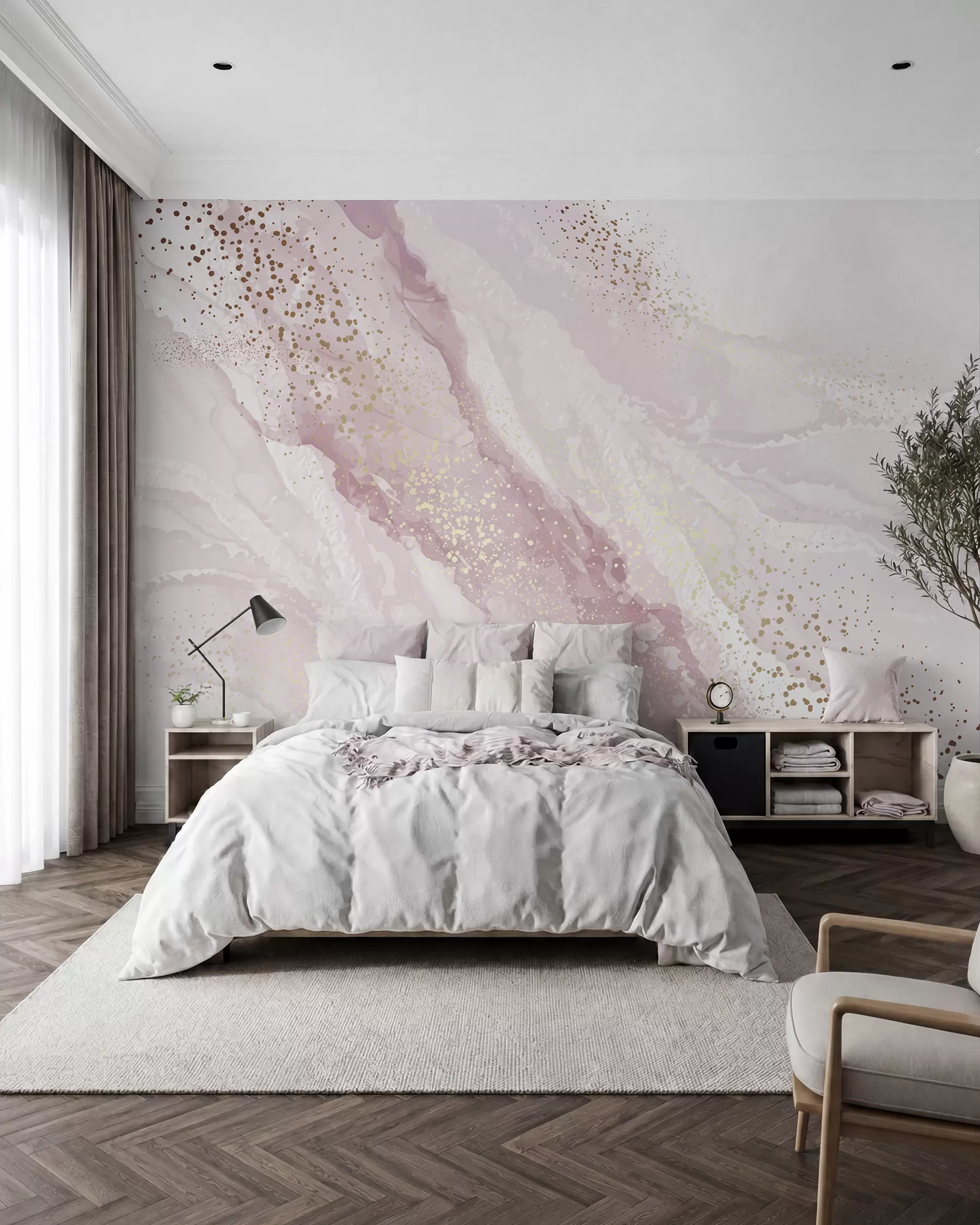 Papier peint photo Voile de quartz rose u95846