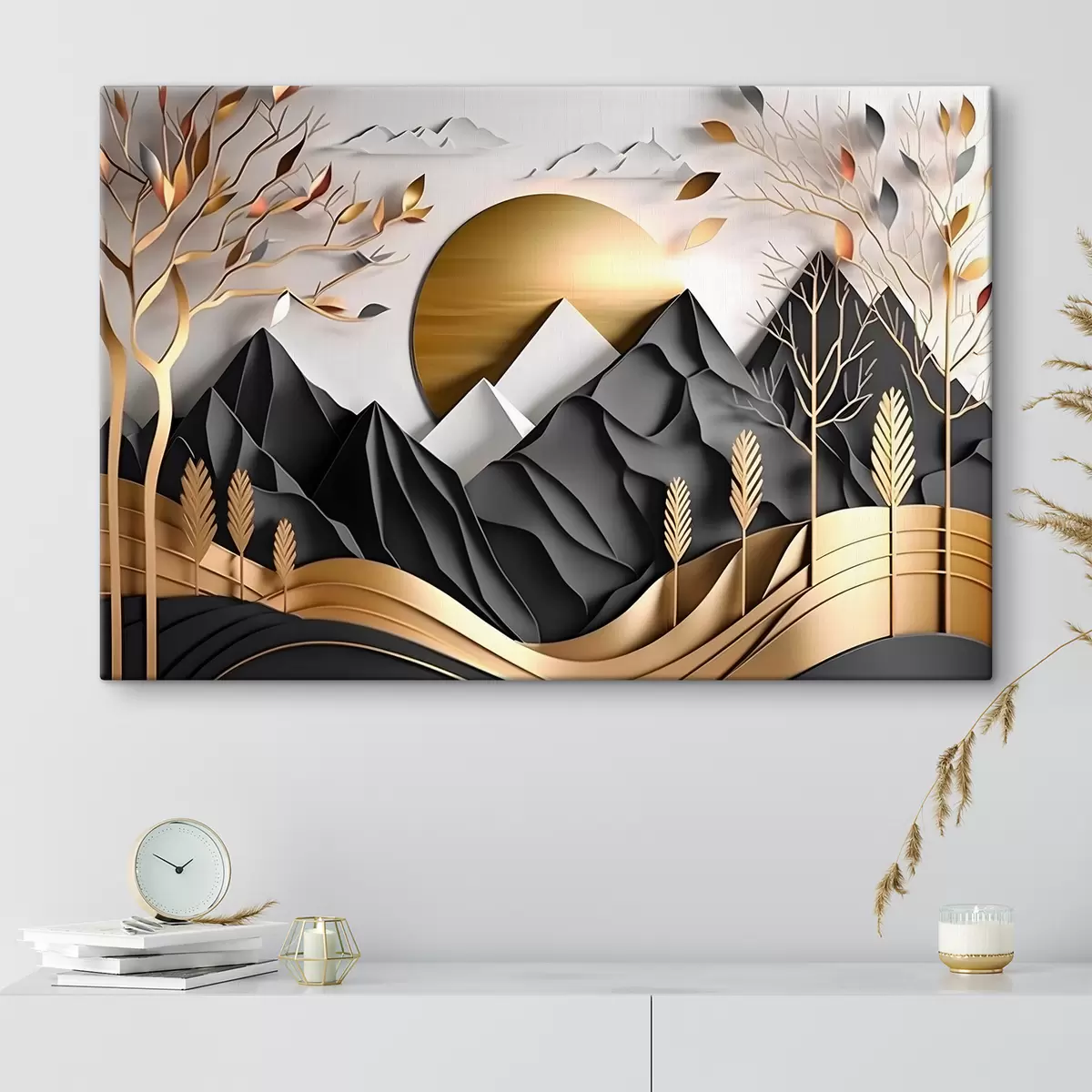  Peintures Soleil dans les montagnes s34419