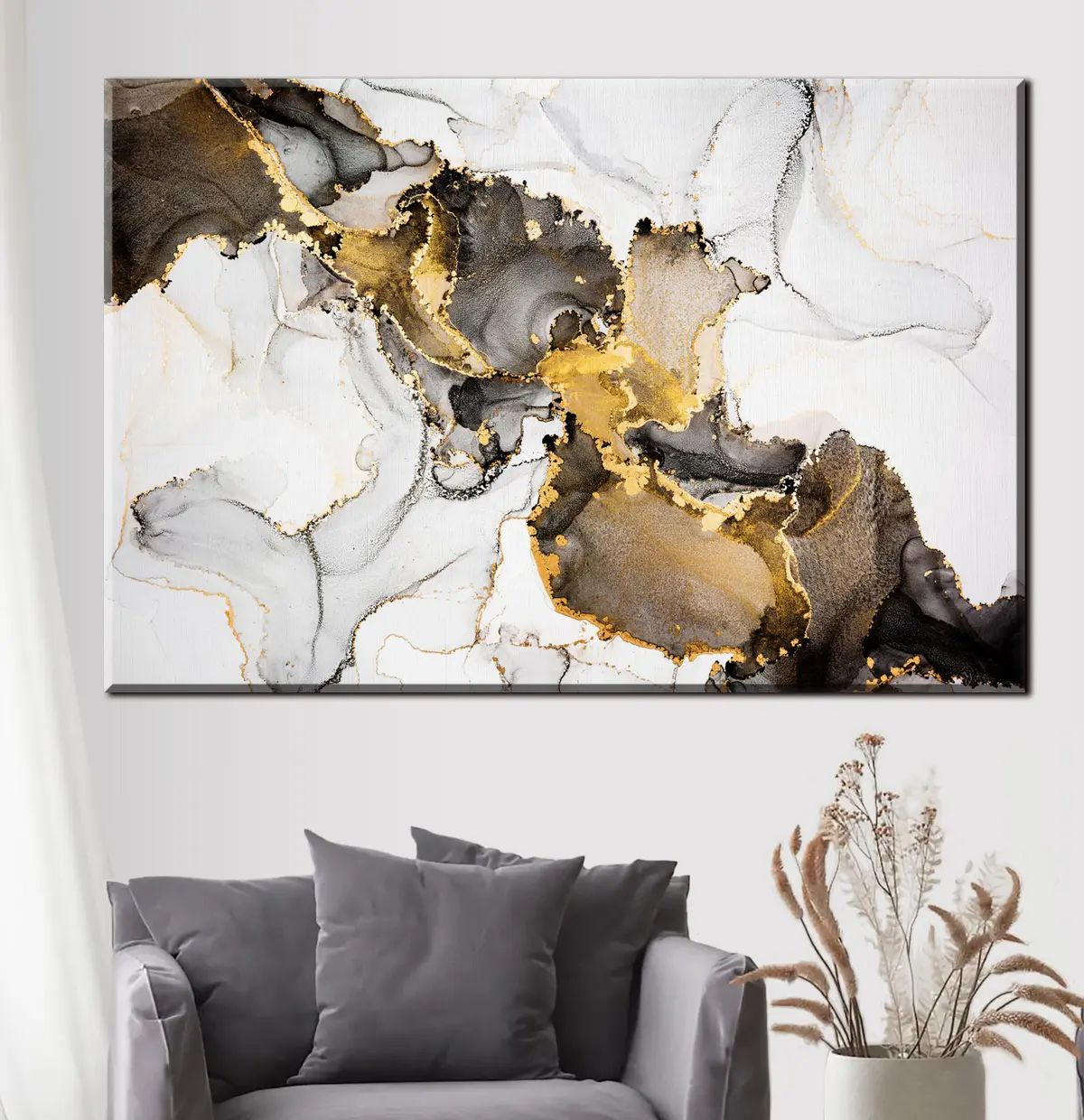  Peintures Peinture abstraite de luxe à l'encre à l'alcool s34466