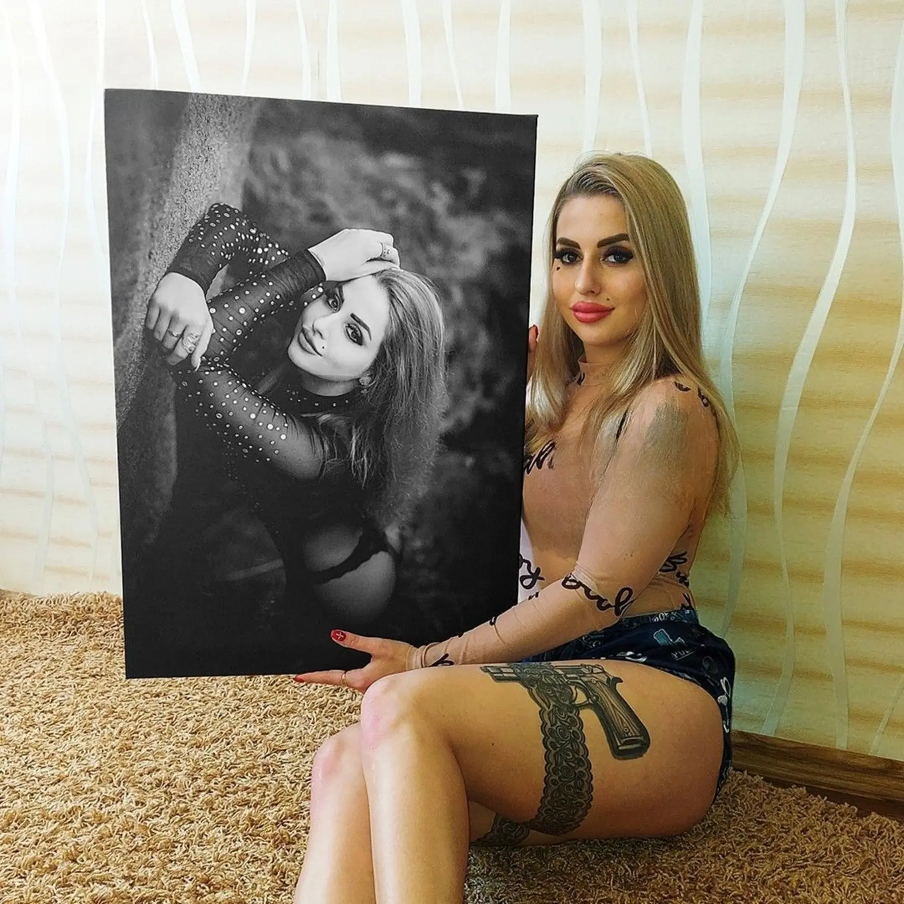  Schilderijen Gezichtsuitdrukking, flitsfotografie en dij s34710