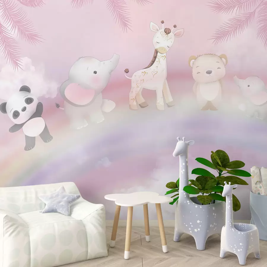 Fotobehang Dieren op de regenboog u95382
