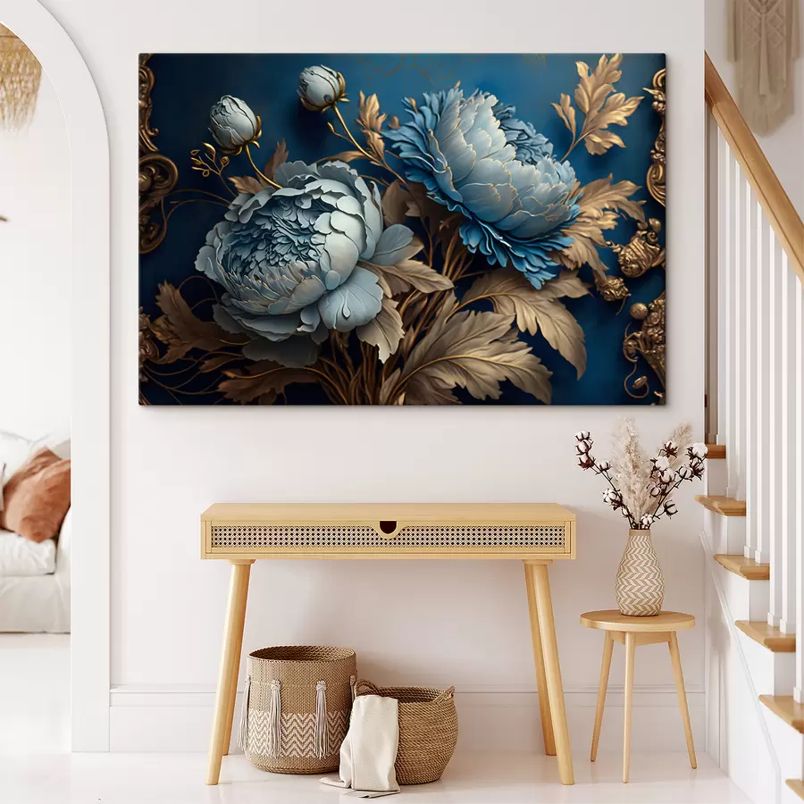  Schilderijen blauwe pioenrozen s33941