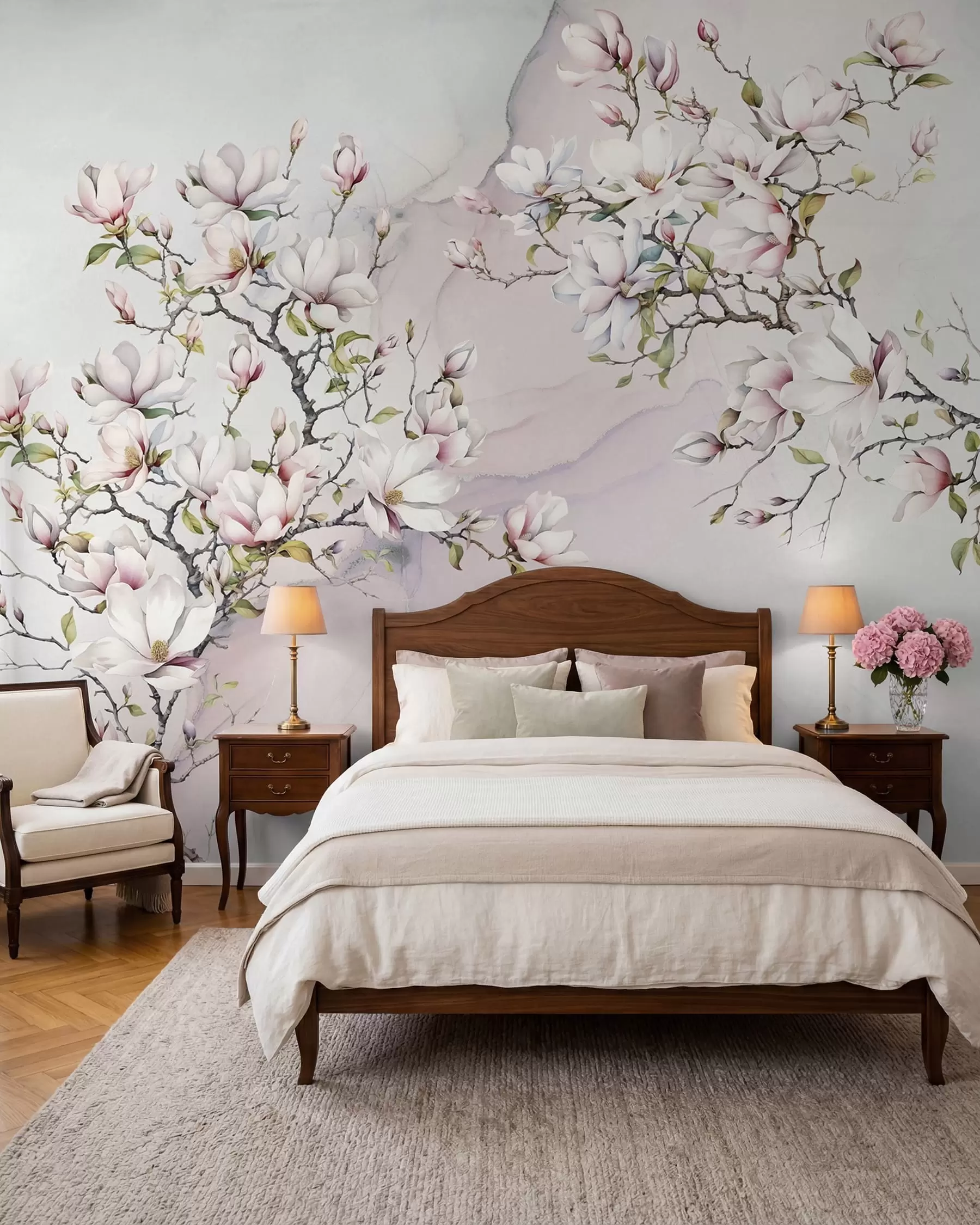 Fotobehang Magnolia op marmer u96114
