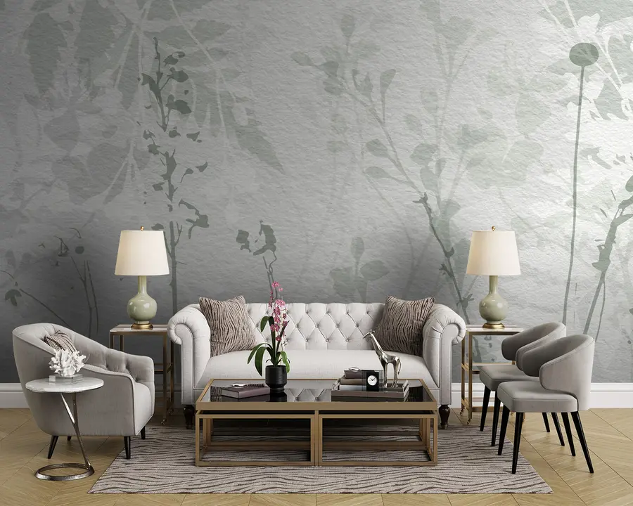 Fotobehang Waterverf bloemenachtergrond in beige tinten u96104