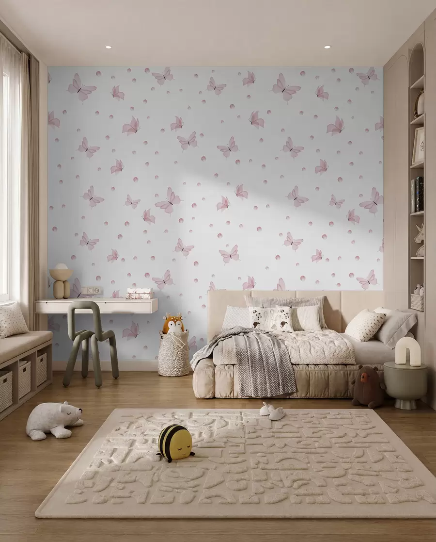 Papier peint photo Petits papillons roses u96109