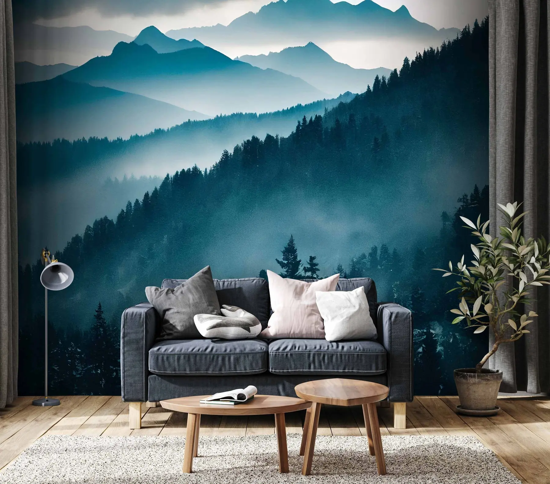 Fotobehang Berglandschap blauwe wereld u96041