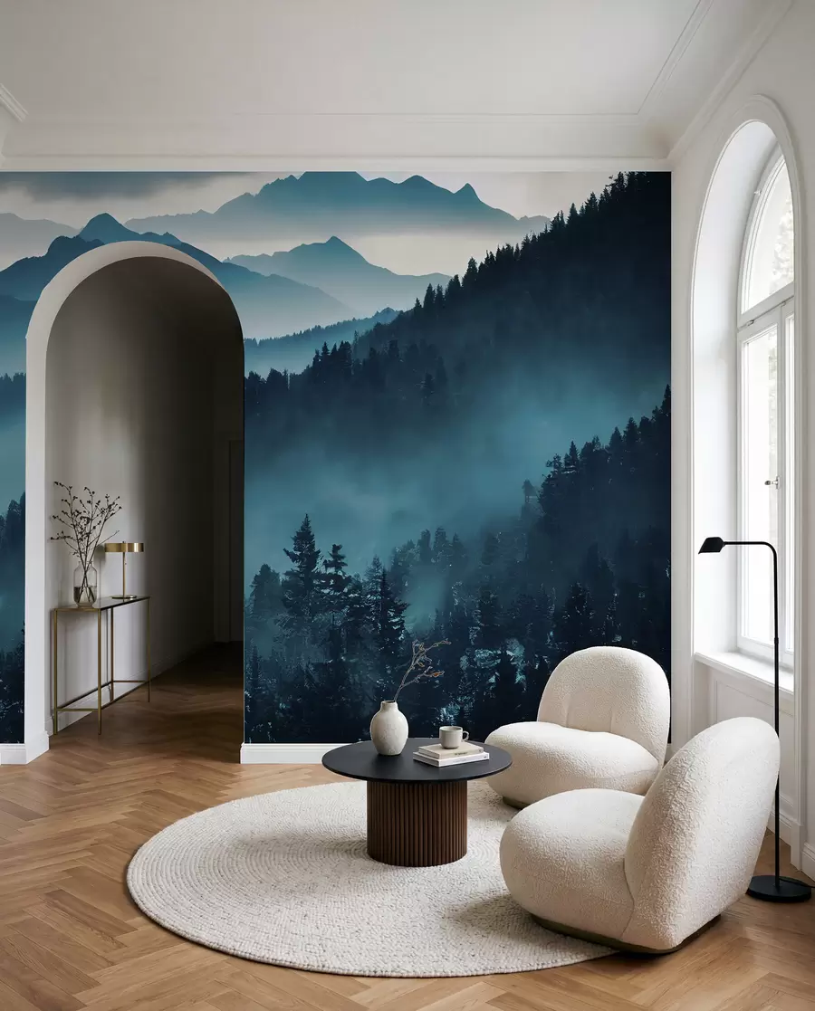 Fotobehang Berglandschap blauwe wereld u96041
