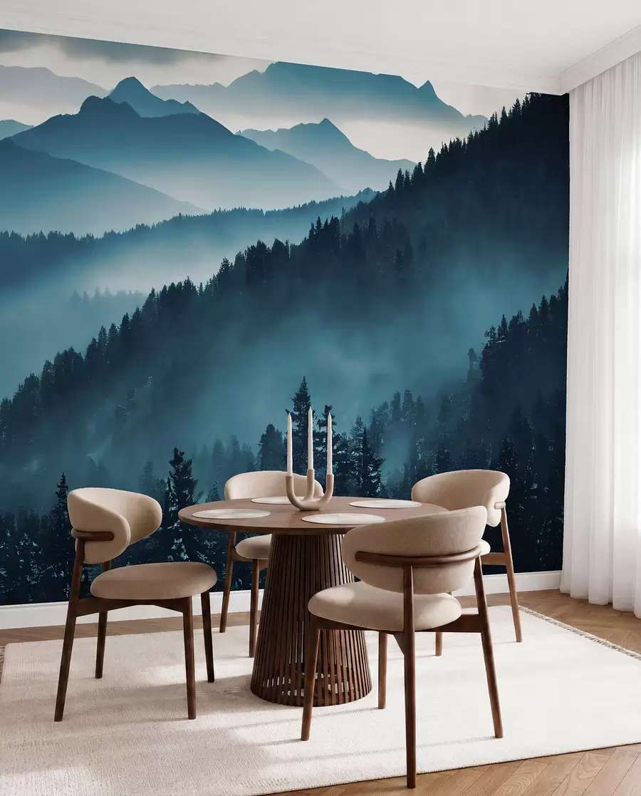 Papier peint photo Paysage de montagne monde bleu u96041