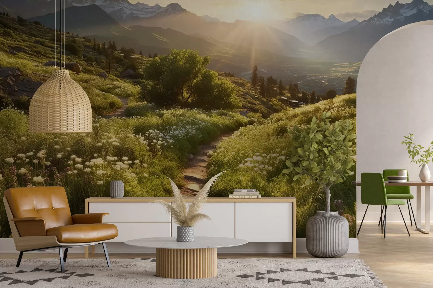 Fotobehang Berglandschap zonsondergang u96209