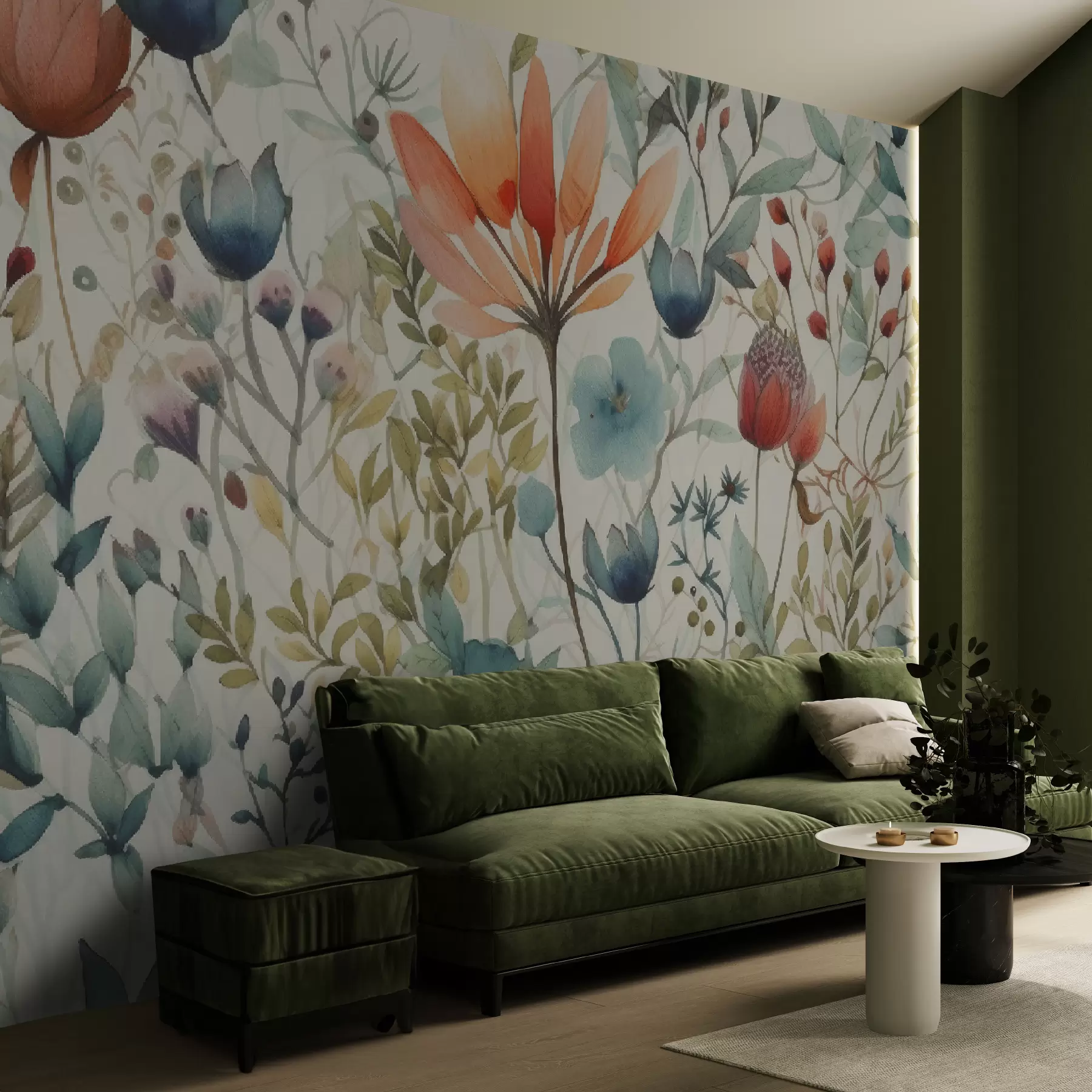Fotobehang Bloemen in pastelkleuren u96261